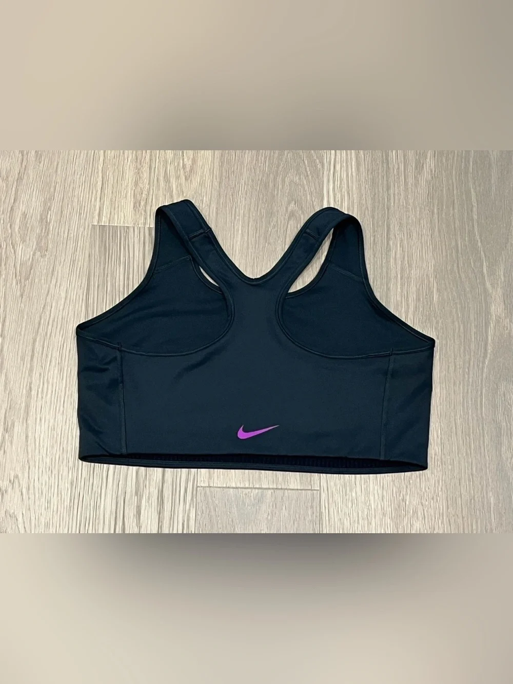 2X Womens Plus NIKE Black Logo Racerback Sports Bra Top Fitness DRI-FIT Unpadded